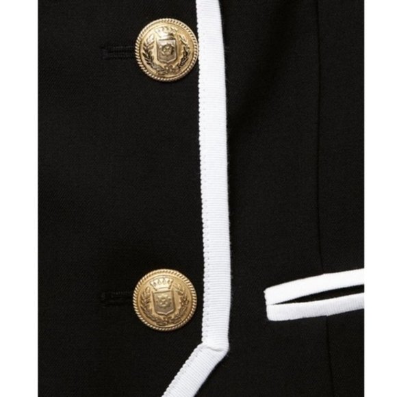 NWT FRAME Contrast Trim Double Breasted Blazer - Picture 8 of 8